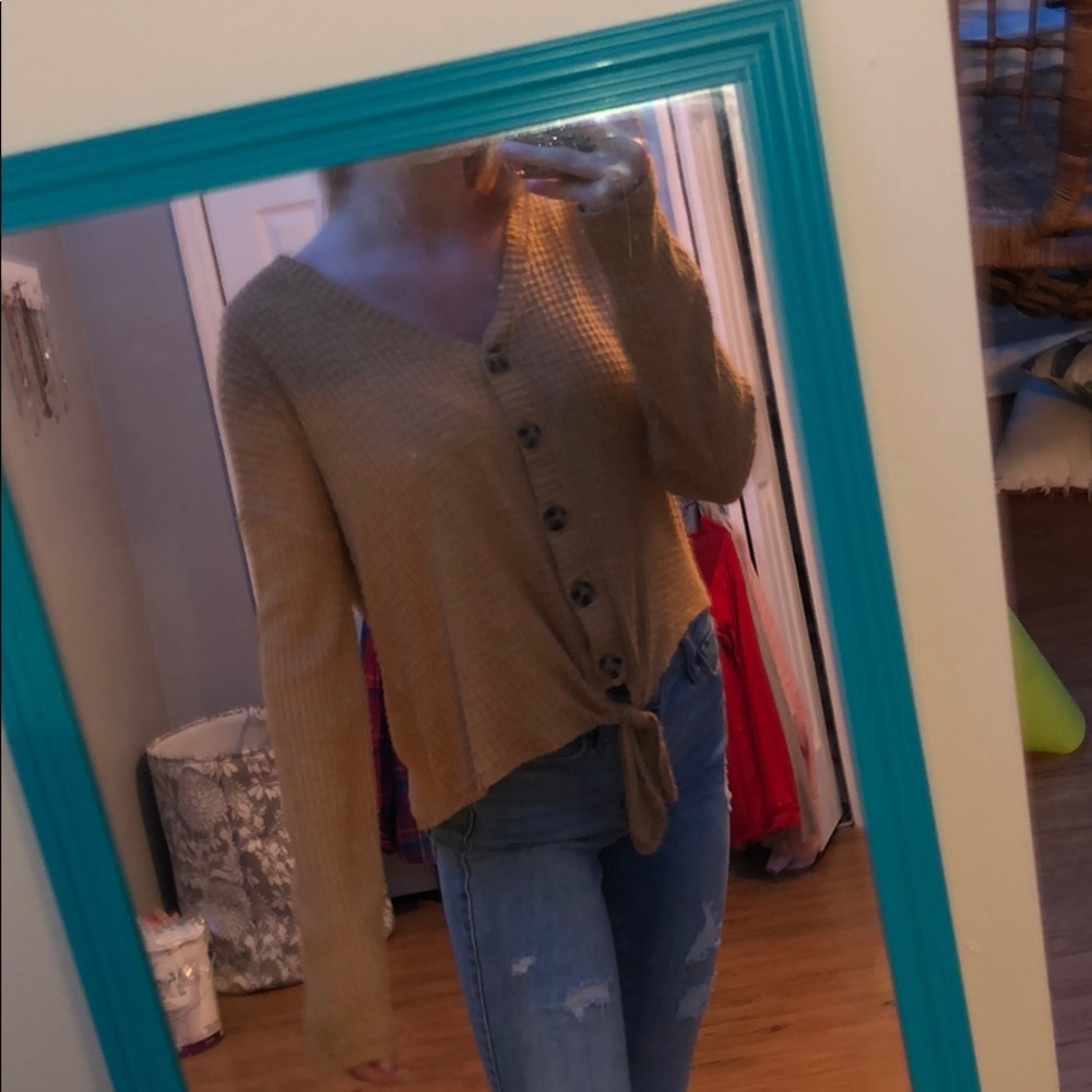 tie front sweater top